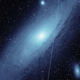 Una interferencia de Starlink registrada sobre una imagen de la galaxia de Andrómeda tomada por el ZTRF en mayo de 2021.